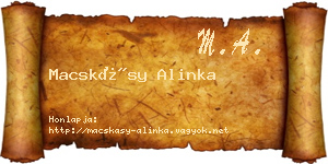 Macskásy Alinka névjegykártya